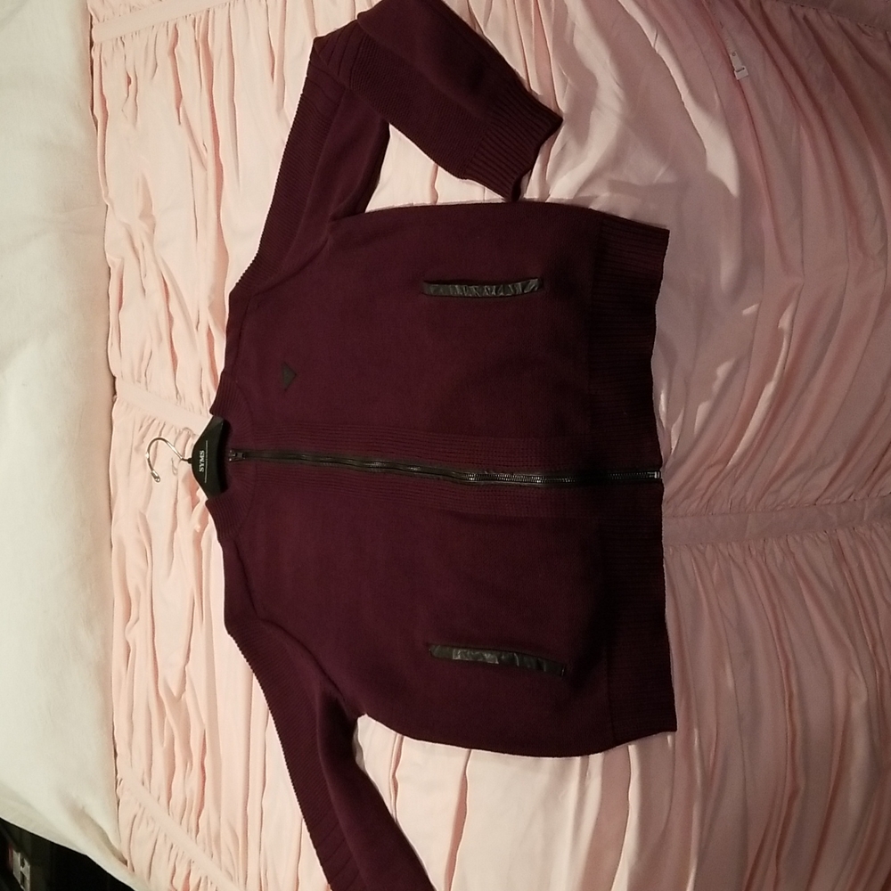 Guess Sweater Jacket, purple, Sz XXL